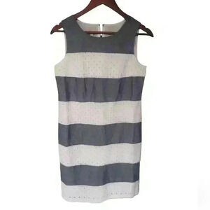 Talbots Chambray and Eyelet Midi Dress